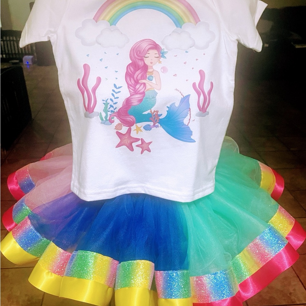 Mermaid Rainbow Tutu Dress Set